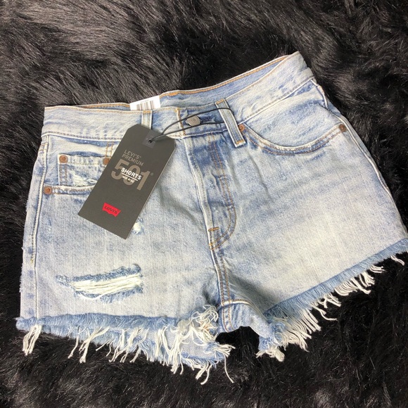 Levi’s 501’s Button Fly Waveline Denim Shorts - Picture 6 of 9